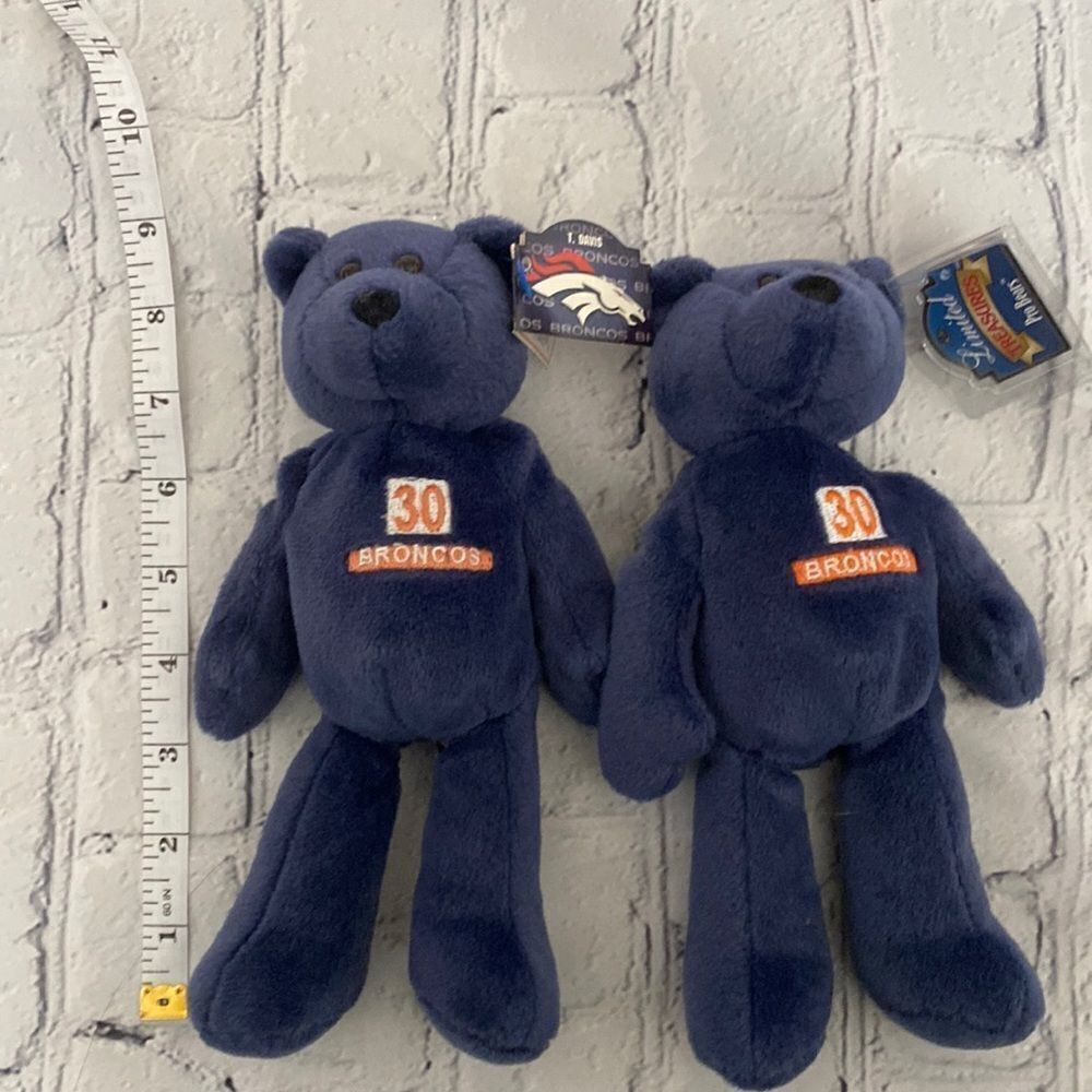 💙NWT Vintage Terrell Davis Blue Beanie Baby Denver Broncos Bear